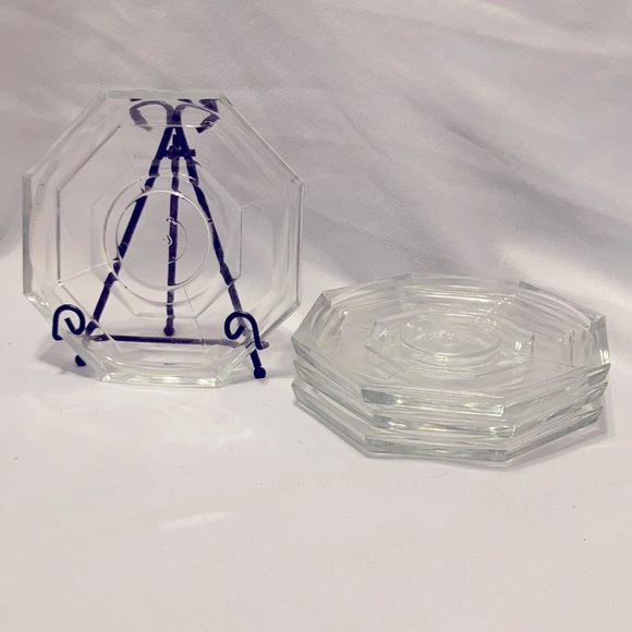 Italian Octagon Small Saucer Plates Set of 4 - Picture 2 of 5